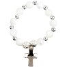 Dizainier sur élastique en nacre Ø 7 mm, croix en métal..
