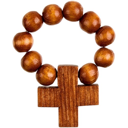 Dizainier sur corde en bois marron Ø 8 mm, croix bois..