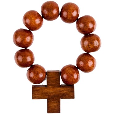 Dizainier sur corde en bois marron Ø 1 cm, croix bois..