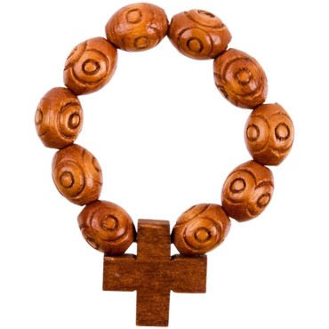 Dizainier sur élastique en bois guillochés ovale Ø 8 mm, croix bois..