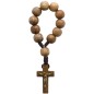 Dizainier sur corde en bois Ø 8 mm  croix en bois avec Christ
