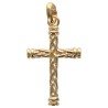 Croix en plaqué or maille palmier H. 3 cm.
