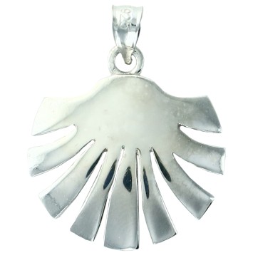 Pendentif coquille ajouré en argent rhodié 925 °/°° H. 1.50 cm (1.60 g). Livré en boite..