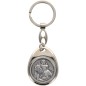 Porte-clés Saint Christophe en forme de galet – métal Ø 3,5 cm.