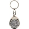 Porte-clés Saint Christophe en forme de galet – métal Ø 3,5 cm.