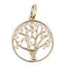 Médaille ajourée Arbre de Vie en plaqué or avec pierres OZ, Ø 1,8 cm. Livrée en boîte..
