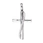 Croix de cou en argent 925 °/°° avec liseré sertie de pierres OZ H. 2,5 cm (1,90 g). Livrée en boite..