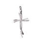 Croix de cou double enlacée en argent 925 (1,18 g) et pierres OZ – H. 2,3 cm. Livrée en boîte..