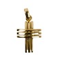 Croix de cou bombée, évidée en plaqué or – H. 1,7 cm. Livrée en boîte..