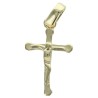 Croix de cou en plaqué or avec Christ – H. 2 cm. Livrée en boîte..