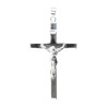 Croix de cou plate avec Christ en argent 925°/°° H. 2,7 cm (1,99 g). Livrée en boite..