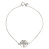 Bracelet en argent 925 °/°° ajustable sur chaine avec médaille de l'arbre de vie stylisée Ø 1.2 cm (1,58 g). Livré en boite.