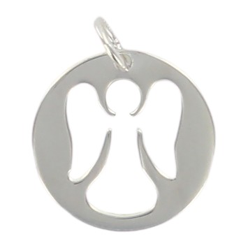 Médaille ronde évidée en argent 925 °/°° de l ange Ø 1,5 cm (1,31 g). Livrée en boite.