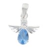 Pendentif ange en argent 925 °/°° avec pierres OZ H. 1,3 cm (1,20 g) - 2 couleurs. Livre en boite.