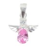 Pendentif ange en argent 925 °/°° avec pierres OZ H. 1,3 cm (1,20 g) - 2 couleurs. Livre en boite.