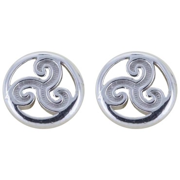 Boucle d'oreille triskel en argent 925 Rhodié (0.70g). Livrée sans boite..