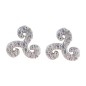 Boucle d oreille triskel en argent 925 Rhodie avec zirconium (1.4g). Livree en boite.