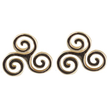 Boucle d oreille bouton triskel 10mm en plaque or. Livree sans boite.