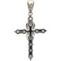 Croix de cou en pierres OZ, centre torsadé en argent 925 rhodié, hauteur 2,5 cm (1,62 g), livree en boite..