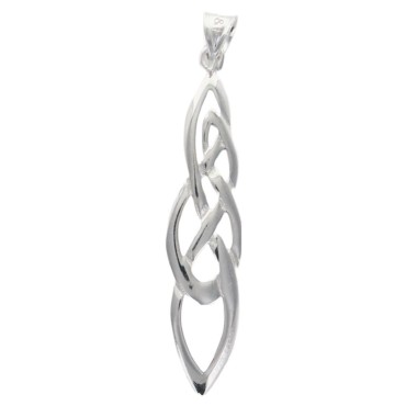 Pendentif long entrelacé en argent 925 °/°° Rhodié (1.4 g). Livré en boîte..