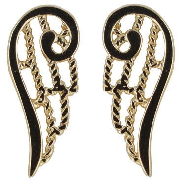 Boucle d'oreille forme aile d'ange en plaqué or H 1.5 cm. Livré en boite..