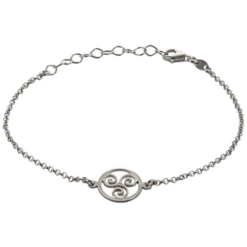 Bracelet en argent 925 °/°° ajustable sur chaine avec médaille triskel (2,3 g). Livré en boite..