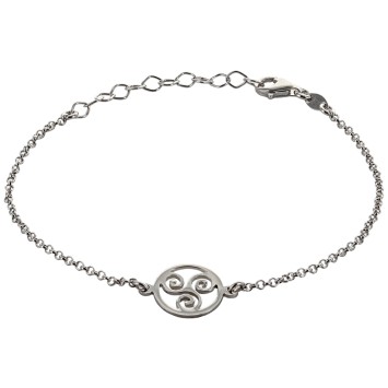 Bracelet en argent 925 °/°° ajustable sur chaine avec médaille triskel (2,3 g). Livré en boite..