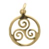 Pendentif triskel encerclé 1,5 cm en plaqué or. Livré en boîte..