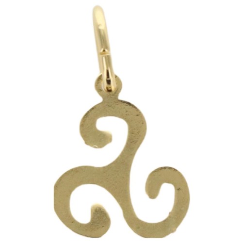 Pendentif triskel 1,3 cm en plaqué or. Livré en boîte..