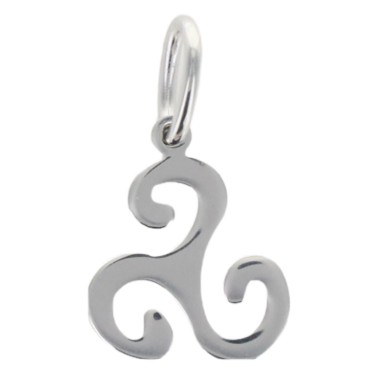 Pendentif triskel 1,3 cm en argent 925 °/°° Rhodié (0.6 g). Livré en boîte..