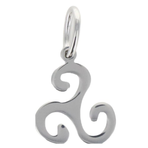 Pendentif triskel 1,3 cm en argent 925 °/°° Rhodié (0.6 g). Livré en boîte..