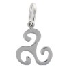 Pendentif triskel 1,3 cm en argent 925 °/°° Rhodié (0.6 g). Livré en boîte..
