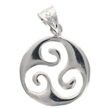 Pendentif triskel ajouré 1,5 cm en argent 925 °/°° Rhodié (0.9 g). Livré en boite..