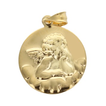 Médaille en plaqué or Ø 1,5 cm de l'Ange Raphael. Livrée en boite..
