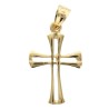 Croix de cou ajourée en plaqué or, H. 1,7 cm. Livrée en boite..