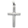 Croix de cou striée en argent 925 °/°° rhodié H. 2.30 cm (0.5 g). Livrée en boite..
