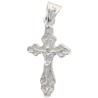 Croix de cou Grecque en argent 925 °/°° rhodié H. 1.8 cm (0.90 g). Livrée en boite..