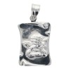 Pendentif de l'Ange Raphael sur parchemin en argent 925 H. 1,5 cm (1.1g). Livré en boite..
