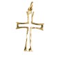 Croix de cou évidée en plaqué or – H. 3,4 cm. Livrée en boîte..