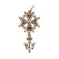 Croix de cou huguenote en plaqué or – H. 3,5 cm. Livrée en boîte..