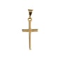 Croix de cou bâton fine en plaqué or H. 2 cm. Livrée en boite.