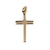 Croix de cou bâton en plaque or H. 2 cm. Livrée en boite.