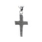Croix de cou sablée en argent 925 °/°° H. 2 cm (1,94 g). Livrée en boite.