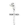 Croix de cou striée en argent 925 °/°° H. 1,7 cm (0,54 g). Livrée en boite.