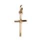 Croix de cou bâton, striée en plaque or H. 2 cm. Livrée en boite.