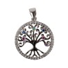 Medaille en argent 925 °/°° de l arbre de vie evidee avec pierres OZ multicolores Ø 1.9 cm (2,11 g). Livree en boite.