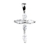 (12681) Croix de cou en argent 925 °/°° avec pierres OZ H. 1,8 cm (0,80 g). Livrée en boite.