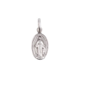 Médaille en argent 925 °/°° de la Vierge Miraculeuse - Texte en Latin H. 1,2 cm (1 g). Livrée en boite.