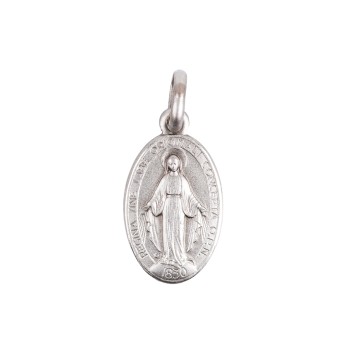Médaille en argent 925 °/°° de la Vierge Miraculeuse - Texte en Latin H. 1,5 cm (1.76 g). Livrée en boite.