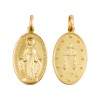 Médaille en plaqué or de la Vierge Miraculeuse - texte en Latin H. 2,7 cm. Livrée en boite.
